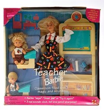 1995 Teacher Barbie mit Kelly & Tommy 3-Puppen-Set / Mattel 13914 Ovp beschädigt