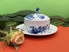 Royal Copenhagen Butterdose Blaue Blume geschweift 1. Wahl NEUWARE RARITÄT