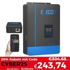 EDECOA Wechselrichter Hybrid Inverter 48V 6200W MPPT 110A PV 55-450VDC WIFI WLAN