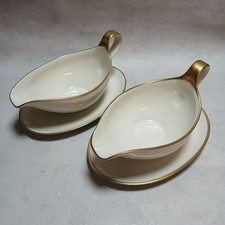 2x Eschenbach Bavaria Goldrand Saucieren Set Gedeck Elfenbein-Farben Edel Dekor