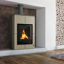 Aquaflam Vario Saporo Kaminofen Olive 11 kW Holzofen Holzkamin Ofen Kamin