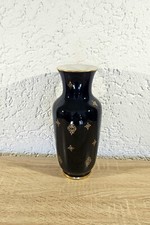 Große ❤️ Vase Porzellan ⚱️ Goldrand Echt Kobalt Volkstedt True Vintage DDR 