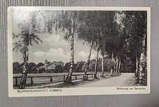 Postkarte Truppenübungsplatz Döberitz, Birkenweg am Sportplatz, gelaufen 1939
