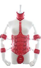 Einstellbar Fetisch Offene Korsett Brust Körperharness SM Bondageset (Rot