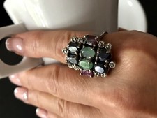 Antik ? Art Déco Stil Damen Ring Steine Silber 925 Gr.59 60