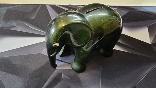 Vintage elefant spardose grün - spardose,