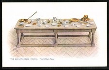 The Queen´s Dolls´ House, The Kitchen Table, Puppenhaus, Möbel, Ansichtskarte 