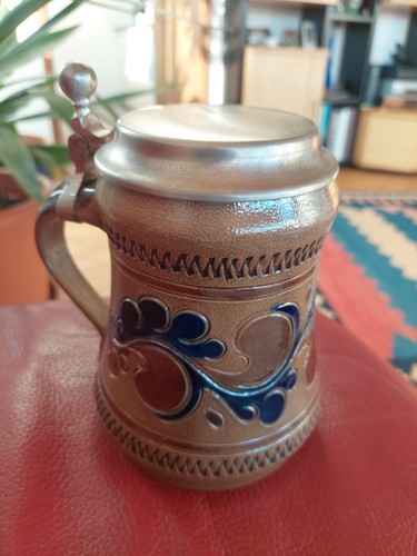 Bierseidel mit zinndeckel - ,