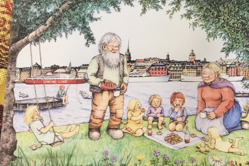 Künstler postkarte picknick - künstler-, postkarte,