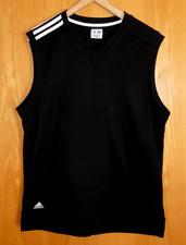 Adidas Herren Pullunder Fb. Schwarz Gr. M  Print V-Ausschnit Polyester Neu Top !
