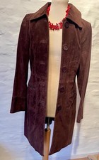 Wildleder-Mantel, dunkelbraun