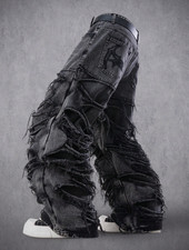 Schwarze Baggy Jeans mit