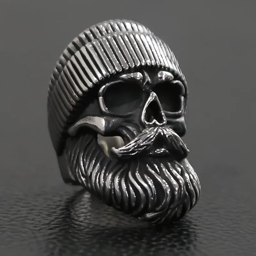 Punk totenkopf ring edelstahl - totenkopf,