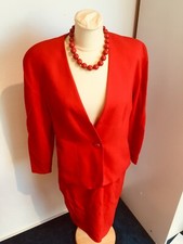 Vintage: rotes damenhaftes Kostüm, "Lady in Red" 38/40 Stil der 80er Jahre