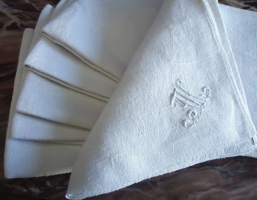 Jugendstil leinen damast - ,