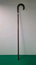 Vintage Gehstock Stock aus Eichenholz mit Horngriff und Sterlingsilberfassung