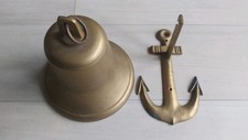 Glocke Schiffsglocke 20cm groß Messing 2,4 kg  Anker