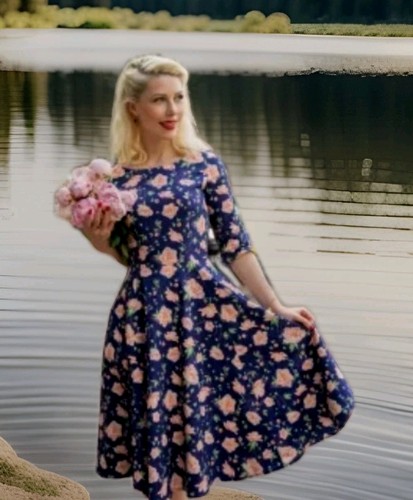 Midi kleid swing stil - midi,