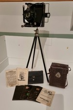 Plattenkamera Voigtländer Avus Compur mit Stativ, Bedienungsanleitung,...