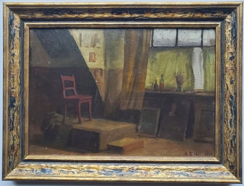 Gemälde öl interieur - interieur, atelier