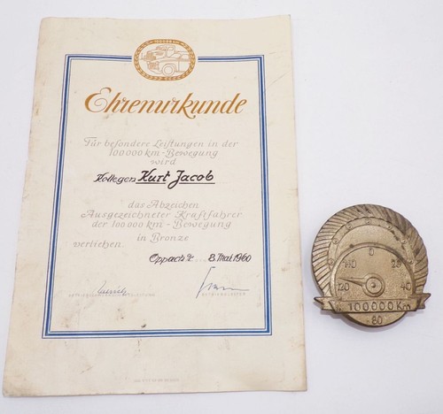 Plakette urkunde 100000 - 100000, km