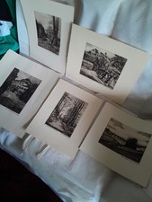 Alte Radierungen 5 Stück,  W. Romberg Stuttgart