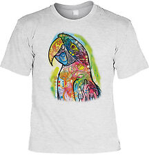 Papagei Motiv Shirt Neon Papagei Kunstdruck Papageienshirt Vögel Motivshirt