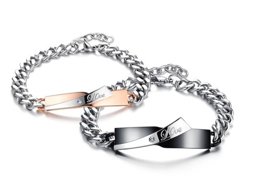 Edelstahl partner armband - 2x,