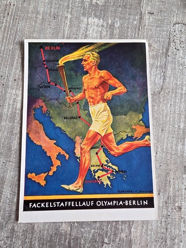 Postkarte fackellauf - -, 2.wk