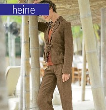 NEU: SOMMER CHIC ! EXTRAVAGANTER BLAZER 100% LEINEN GR. 44 HEINE nougat *148124