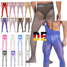 DE~ Herren Strumpfhosen Sexy Leggings Pantyhose Durchsichtig Nylon Tight Hose