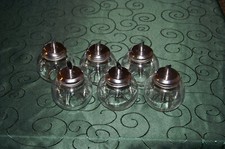 6 Zuckerstreuer, Glas in Kugelform, ca. 250ml