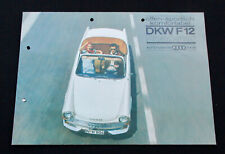 Prospekt Brochure  DKW F12 Roadster Baur 45PS  8S. ca. 1964  349 Deutsch
