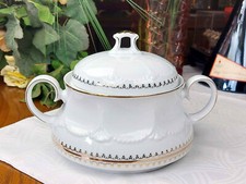 Porzellan Suppenterrine Suppenschüssel Mitterteich weiss mit Goldrand Top Nr.1