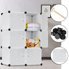 DIY Kleiderschrank Weiß Tür Steckregal Garderobe Schuhregal Badregal Regalsystem