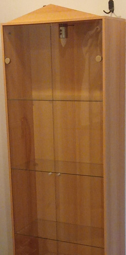 Eckvitrine buche holz glas - eckvitrine,