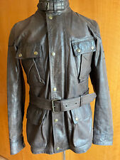 Belstaff Trialmaster Panther Gold Label Perforated Leather - Brown - Size IT44/S