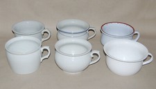 Sammlung Nachttöpfe - 5x Porzellan / Keramik 1x Blech Nachttopf Haferl Pisspott