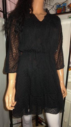 Reserved kleid schwarz chiffon - schwarz,