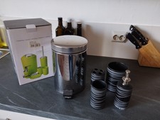 5-teiliges Badset schwarz, Keramik Badezimmerset Badaccessoires