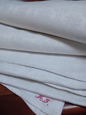 Altes Leinen Tuch Stoff Tafeldecke Bauernleinen Monogramm Shabby Landhaus JDL