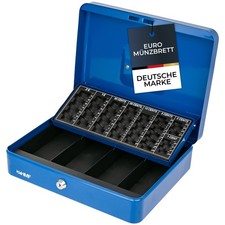 Geldkassette Euro-Münzzählbrett, HMF 4215, 30,5 x 24 x 8,5 cm, Blau