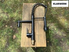 KLARWERK Profi Gastro Armatur/2 Brausen Wasserhahn Schwarz Edelstahl mit Feder