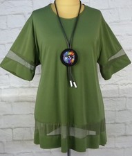 Tunika Bluse Shirt Top A Linie Longshirt Übergröße Designer Rot  XXL 48 50 52