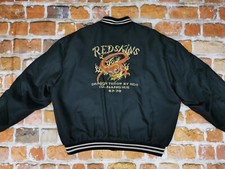 *REDSKINS VINTAGE BOMBER JACKE*DRAGON TEDDY*SCHWARZ*CASUAL*GR: L*TIP TOP