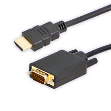 1,8m HDMI   VGA Kabel Adapter Stecker FullHD 1080p PC Monitor Computer Vergoldet