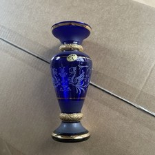 Vase Glas Blu Kobalt Gold