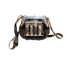 alte Eisenbahn Schaffnertasche mit Geldwechsler Münzwechsler Mittweida 9495