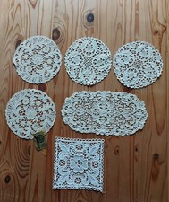 6 Plauener Spitze  Deckchen Haushaltsauflösung Vintage 