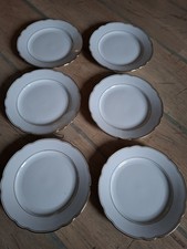 Seltmann Weiden Bavaria Porzellan 6 Teller KAFFEETELLER Kuchenteller Goldrand